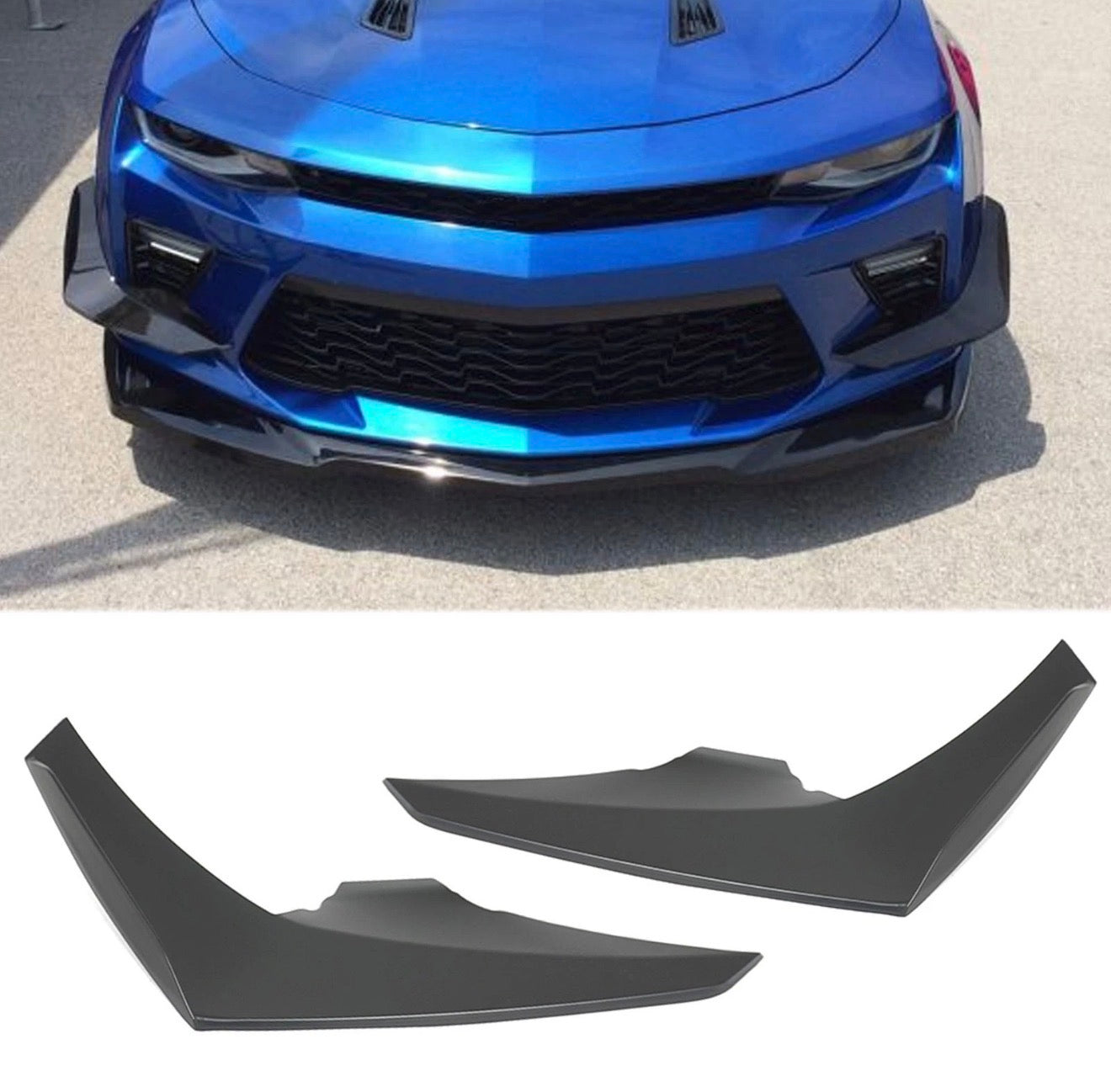 AAD STYLE FRONT BUMPER SPLITTER CANARDS - CHEVROLET CAMARO SS (2016–2018)