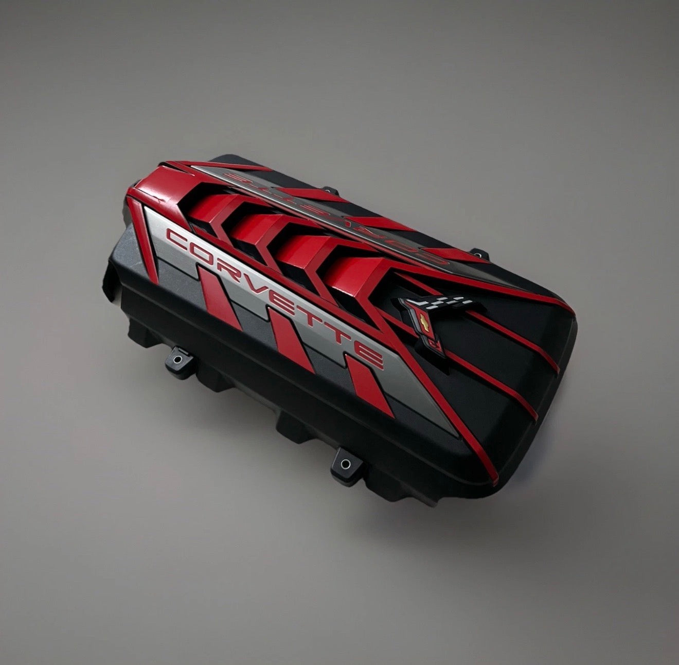 EDGE RED & BLACK ENGINE COVER - C8 CORVETTE STINGRAY (2020–2026)