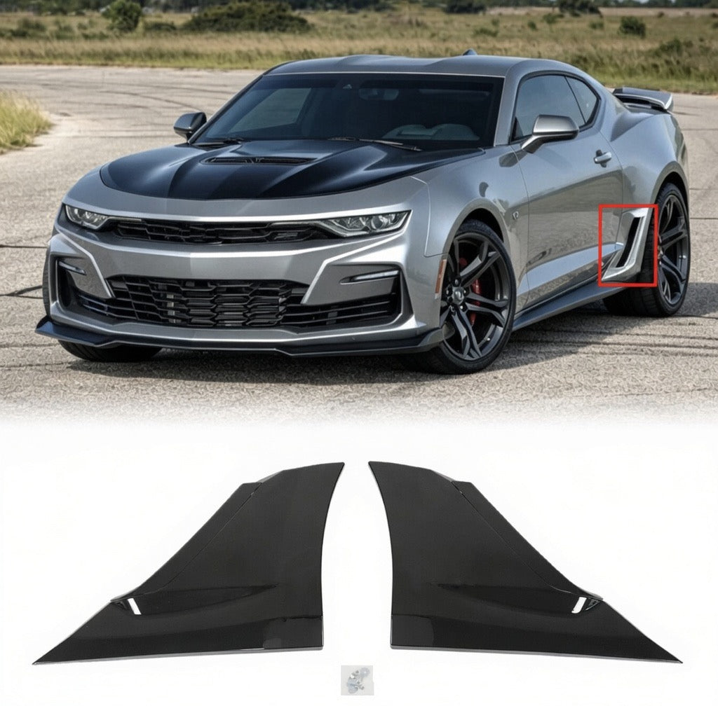 VETTE C7 Z06 STYLE CARBON FIBER FENDER BRAKE SCOOP INTAKE KIT - CHEVROLET CAMARO (2019–2024)