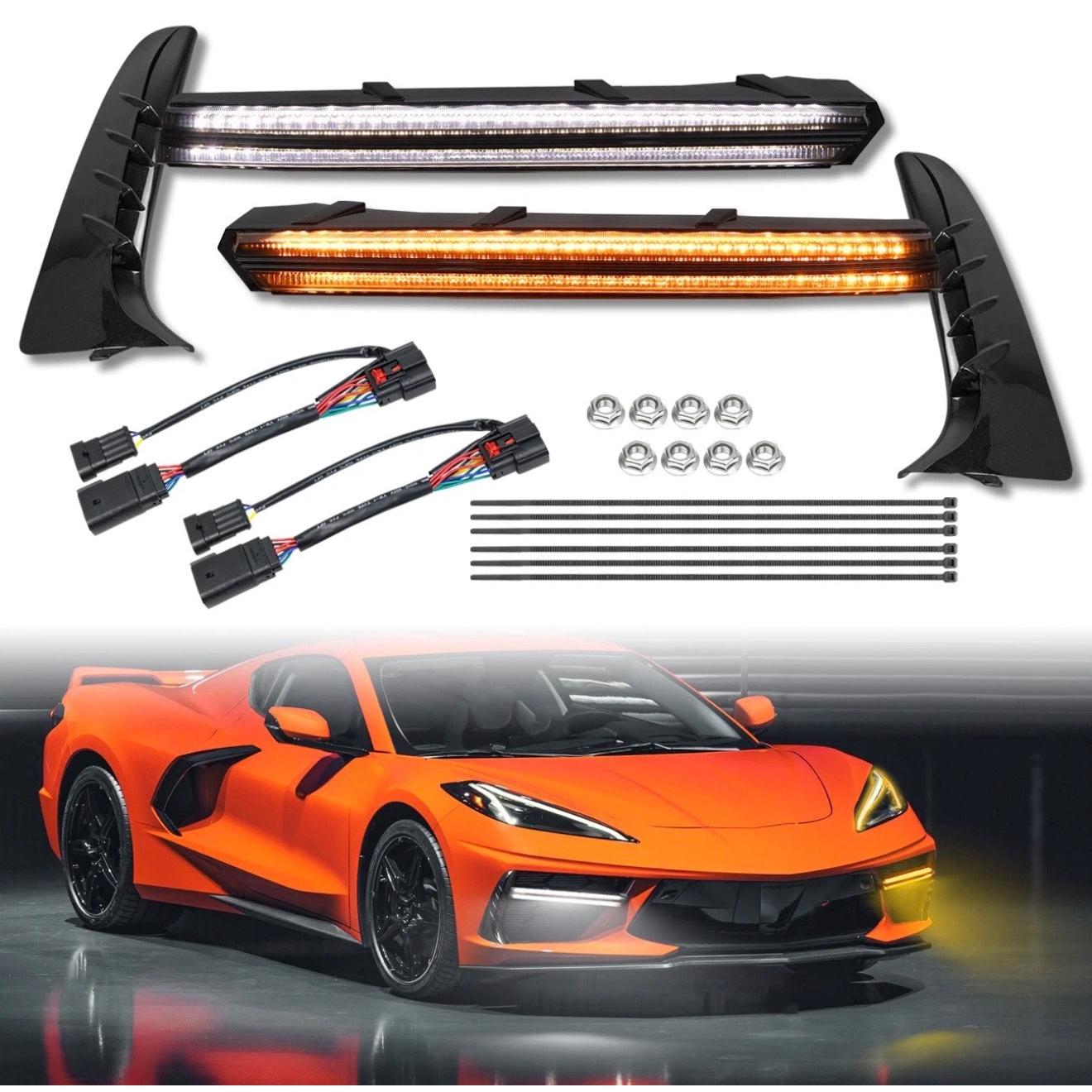 Chevrolet Corvette C8 Front Bumper LED DRL Lights