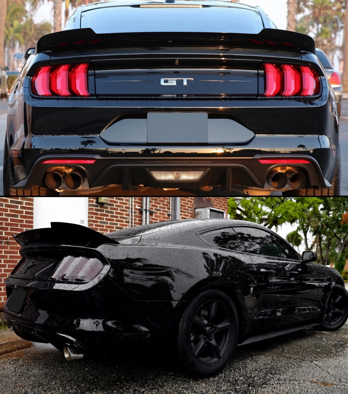 GLOSS BLACK ABS REAR DECK LID SPOILER - FORD MUSTANG (2015–2023)