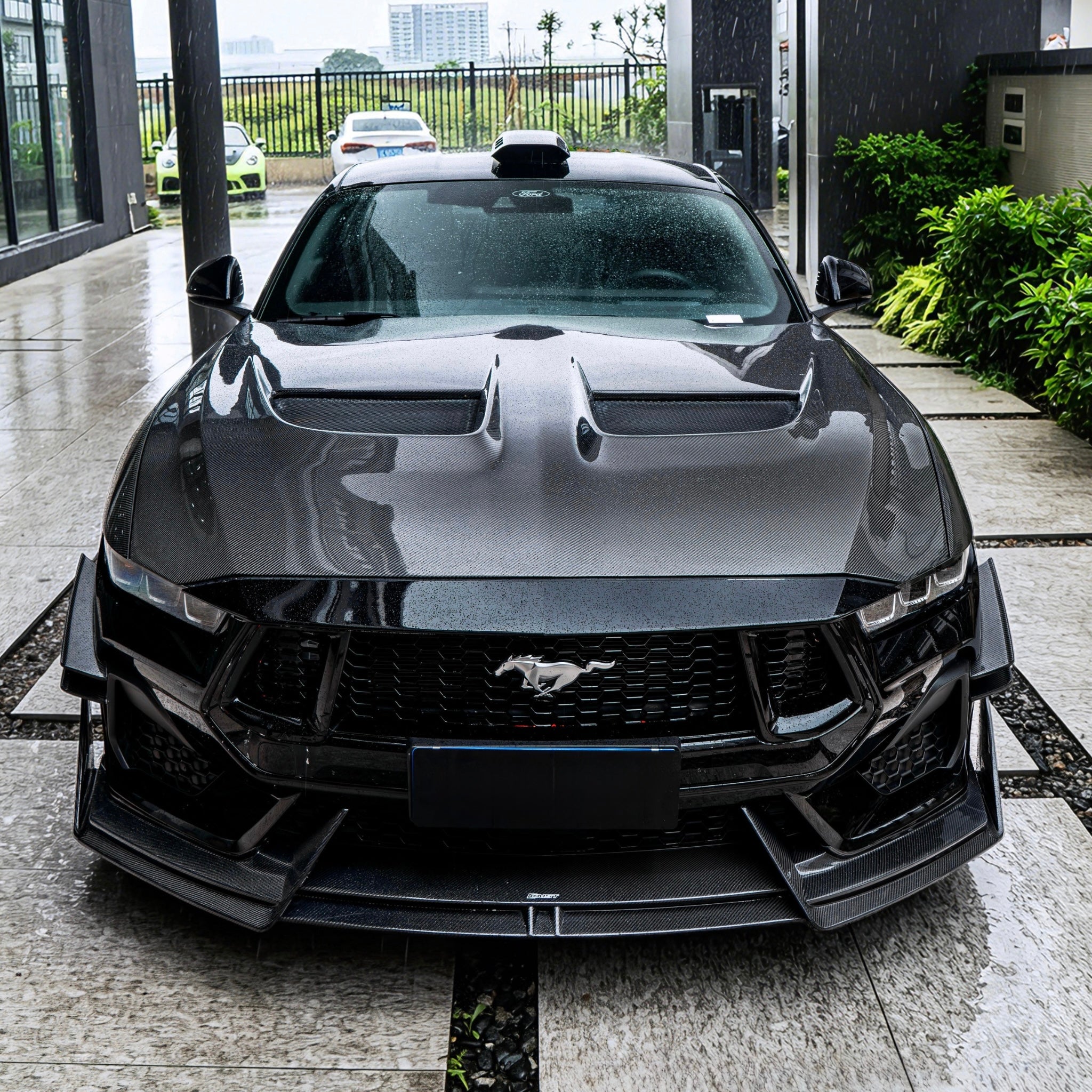 CARBON FIBER FRONT BUMPER LIP - FORD MUSTANG ECOBOOST / GT (2024–2025)