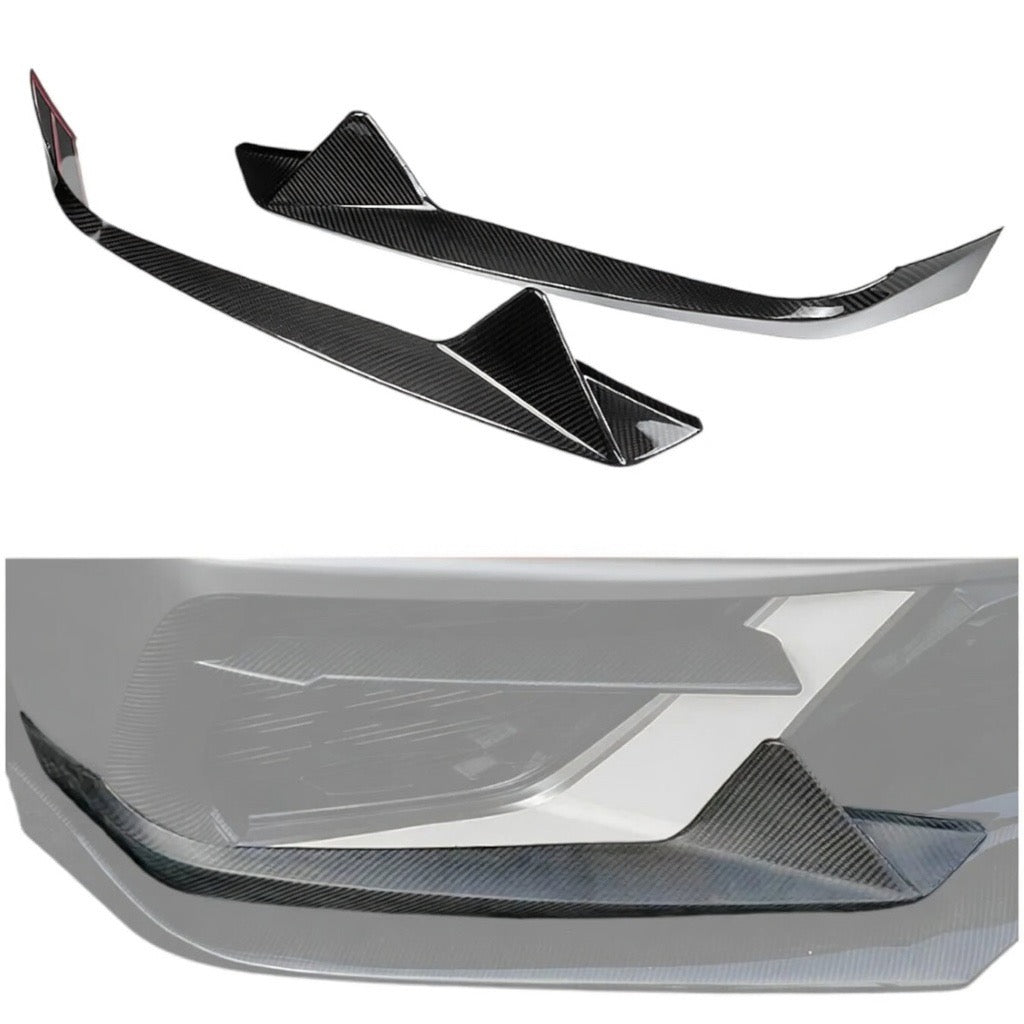 2020–2026 Chevrolet Corvette C8 Stingray AAD Carbon Fiber Front Bumper Splitters