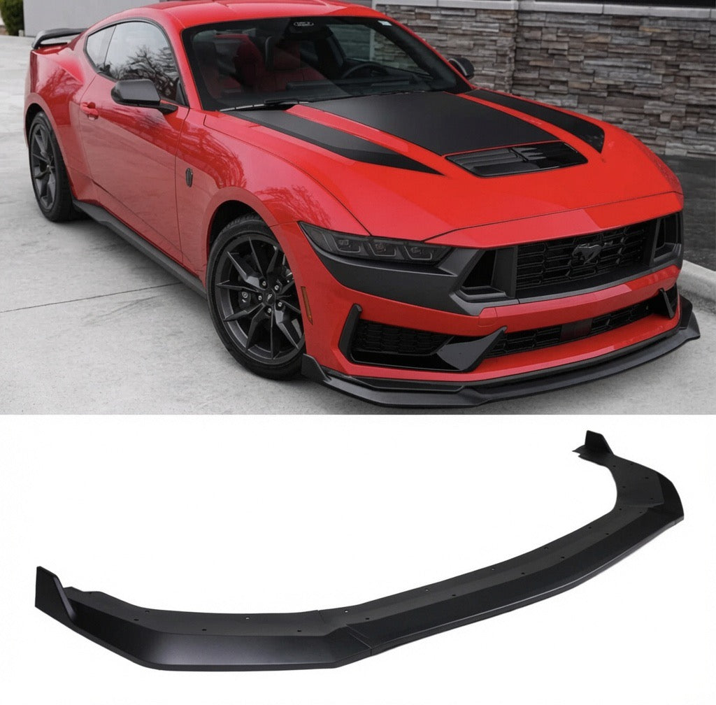GT STYLE MATTE BLACK FRONT BUMPER LIP SPLITTER - FORD MUSTANG DARK HORSE (2024–2026)