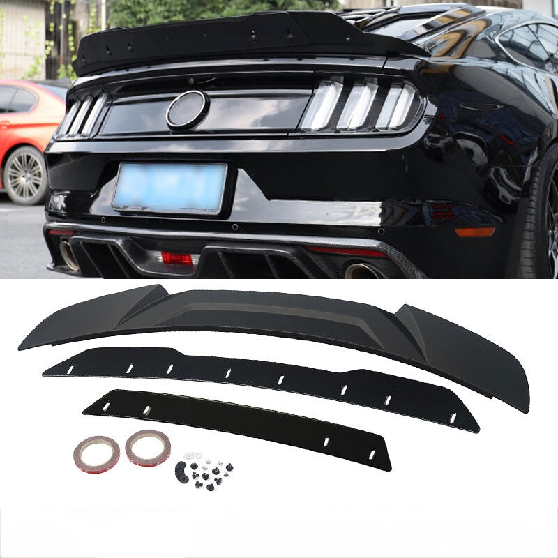 HIGH KICK WICKERBILL STYLE REAR SPOILER SATIN BLACK - FORD MUSTANG (2015–2023)