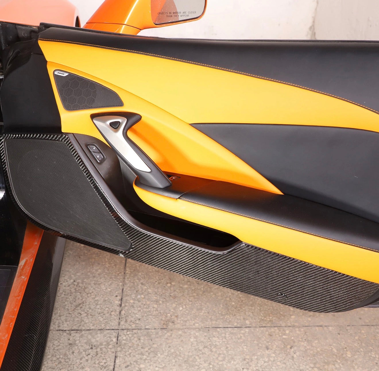 CARBON FIBER INTERIOR DOOR ANTI-KICK PANEL TRIM COVER - CHEVROLET CORVETTE C7 (2014–2019)