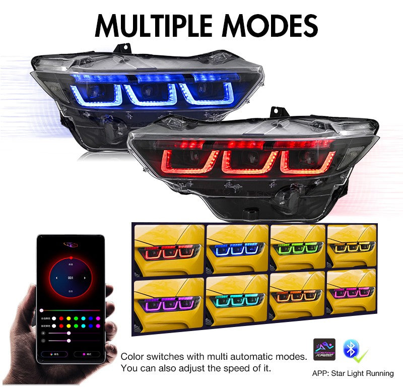 2024–2026 Ford Mustang RGB Triple LED Animated Headlights