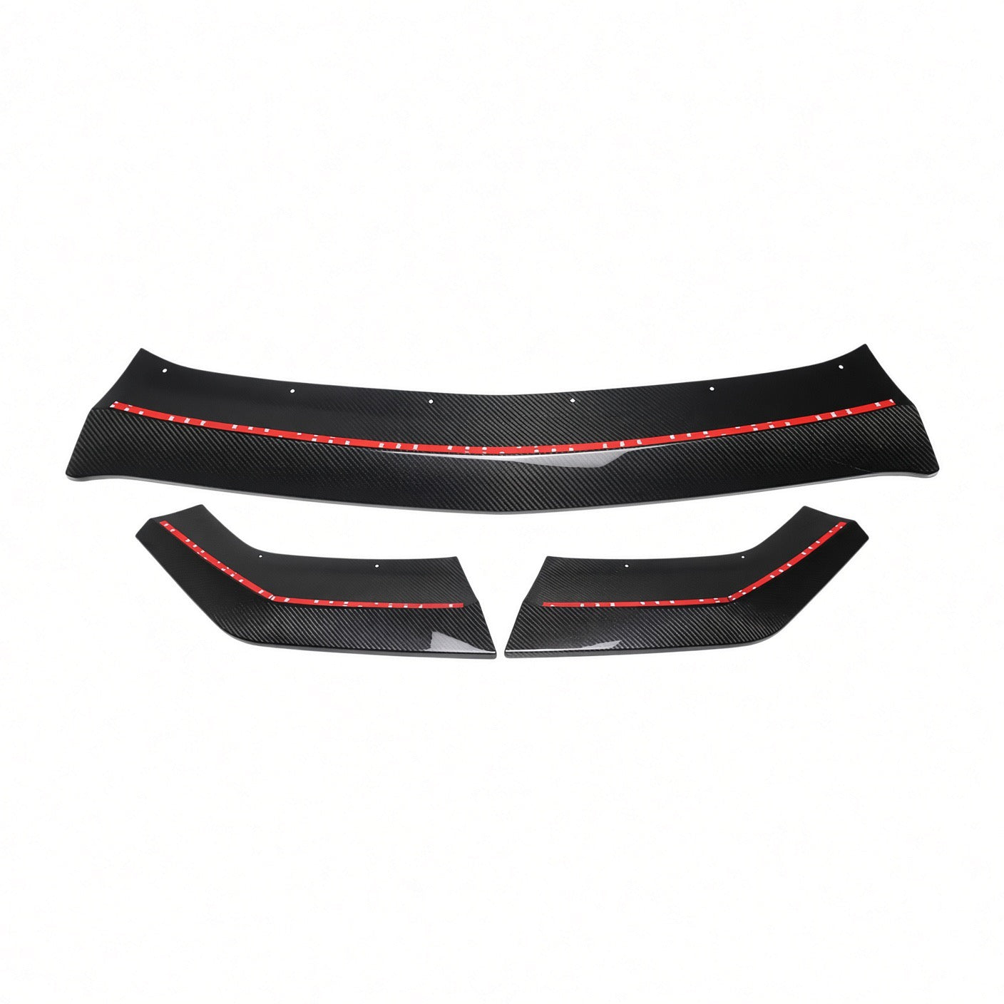 REAL GLOSS CARBON FIBER 3-PIECE FRONT LIP SPLITTER - FORD MUSTANG DARK HORSE (2024+)