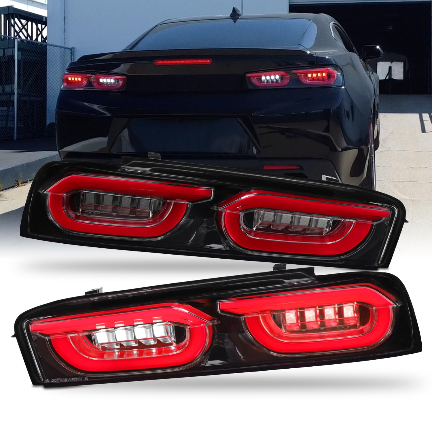 UMBRA LED TAILLIGHTS - GLOSS BLACK / SMOKE LENS - CHEVROLET CAMARO (2019–2025)