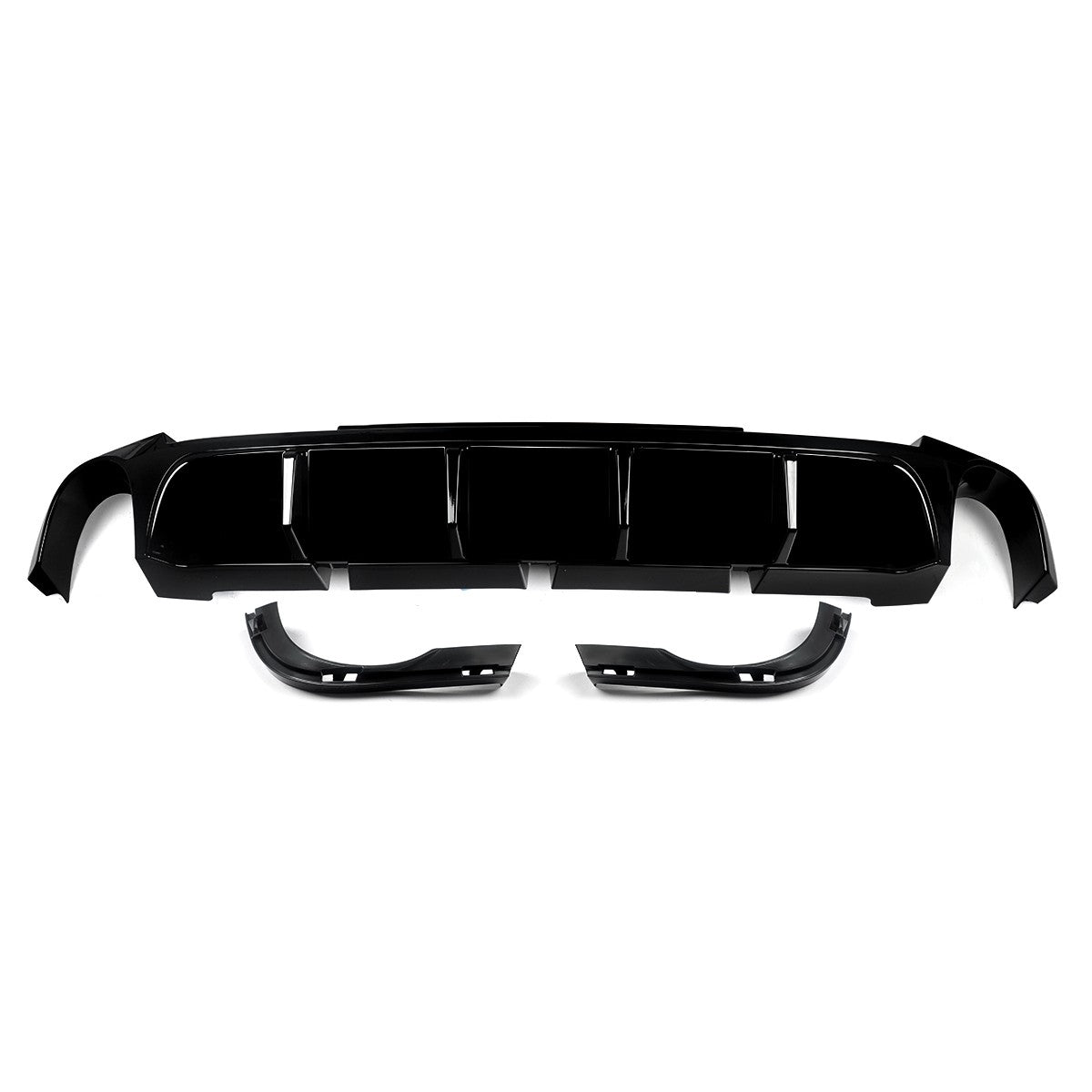 GT500 STYLE POLYPROPYLENE REAR DIFFUSER WITH FINS - FORD MUSTANG (2013–2014)