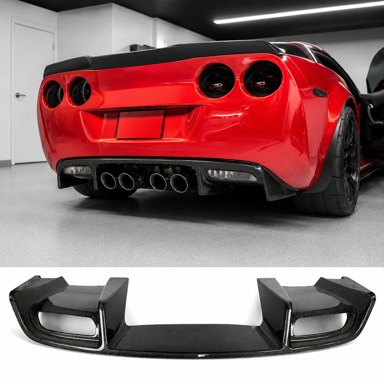 APR STYLE CARBON FIBER REAR DIFFUSER - C6 CORVETTE (2005–2013)