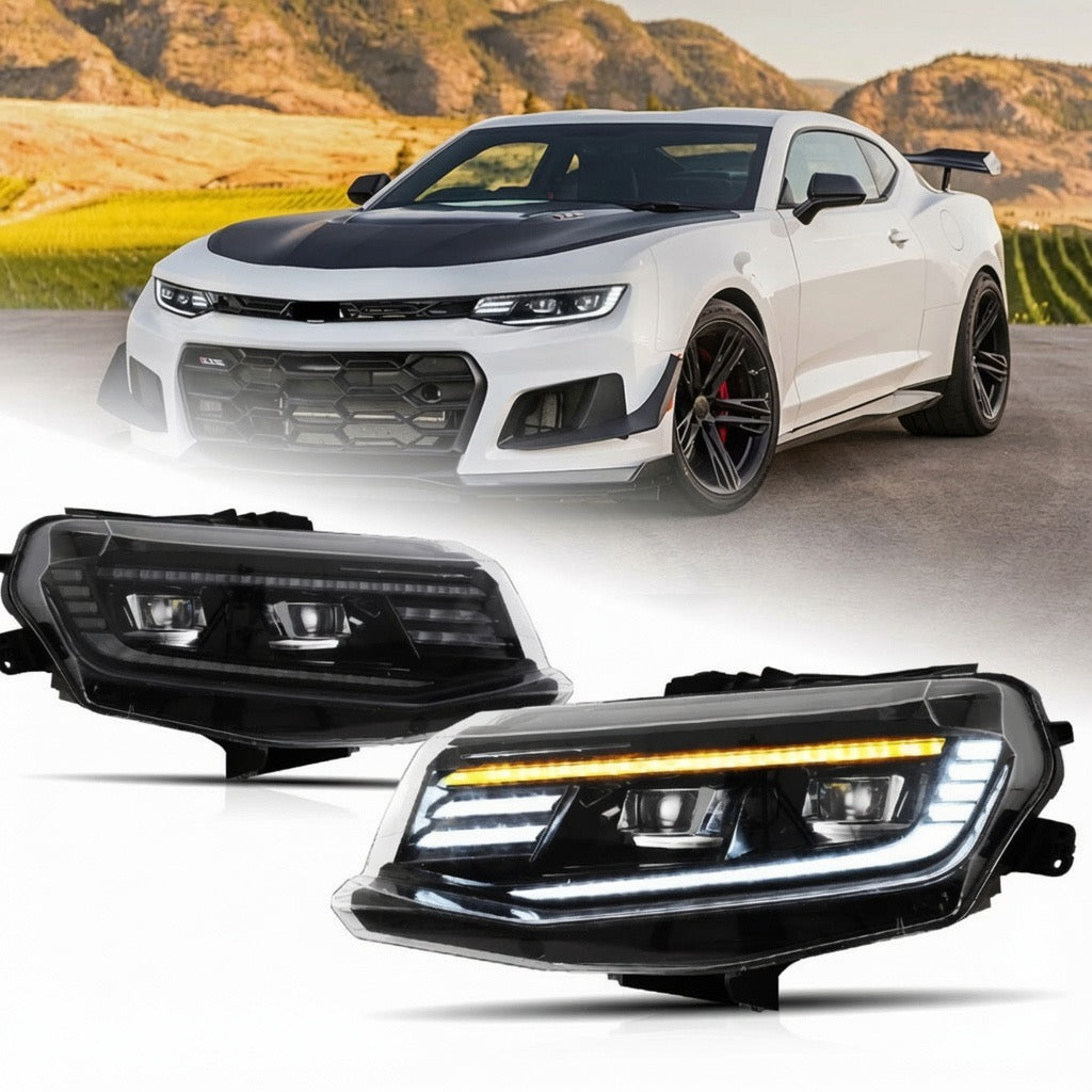LED PROJECTOR HEADLIGHTS WITH STARTUP ANIMATION - CHEVROLET CAMARO LT / LS / RS / SS / ZL1 (2016–2018)