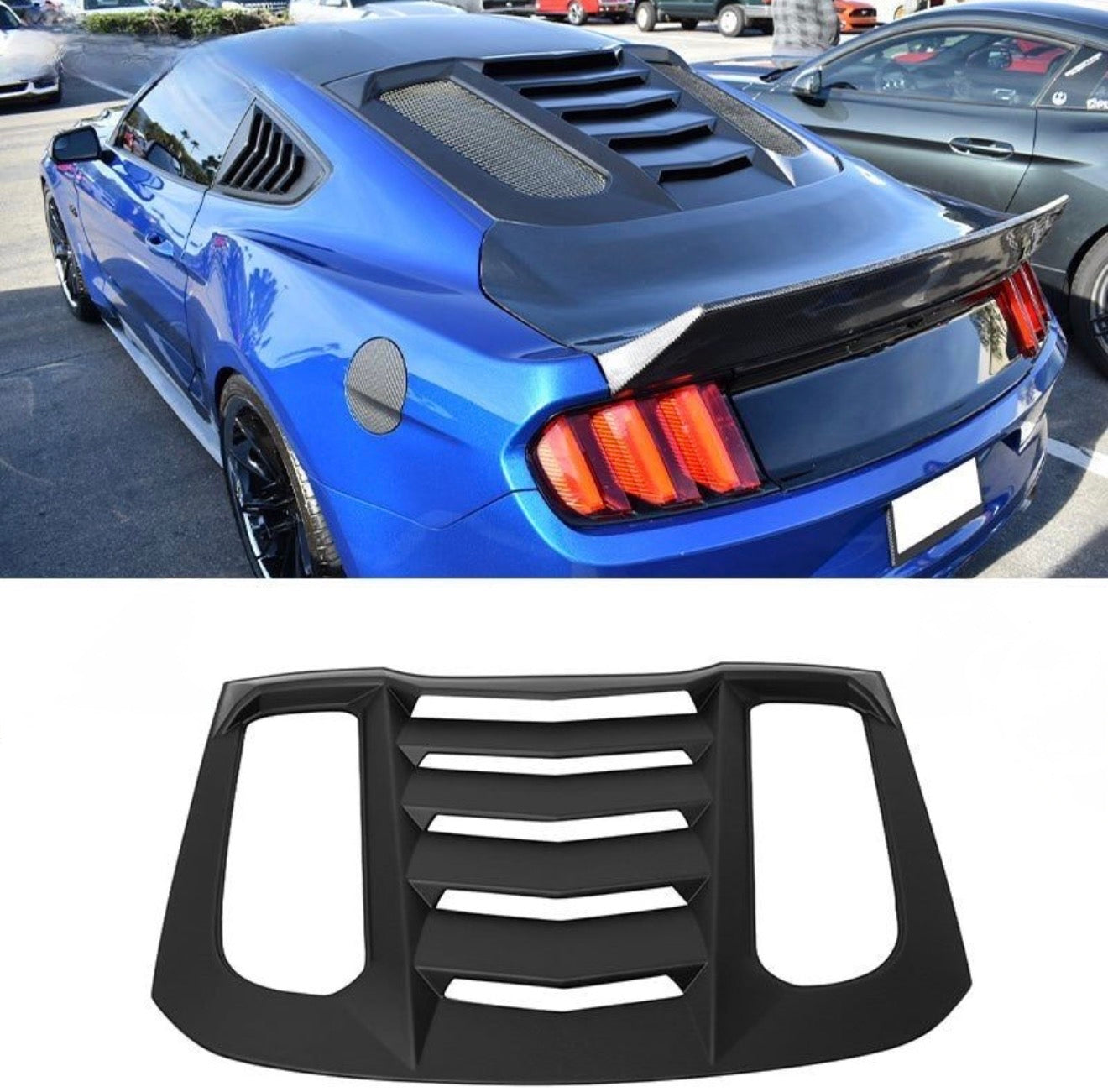 ABS PLASTIC REAR WINDOW LOUVERS - FORD MUSTANG COUPE (2015–2023)