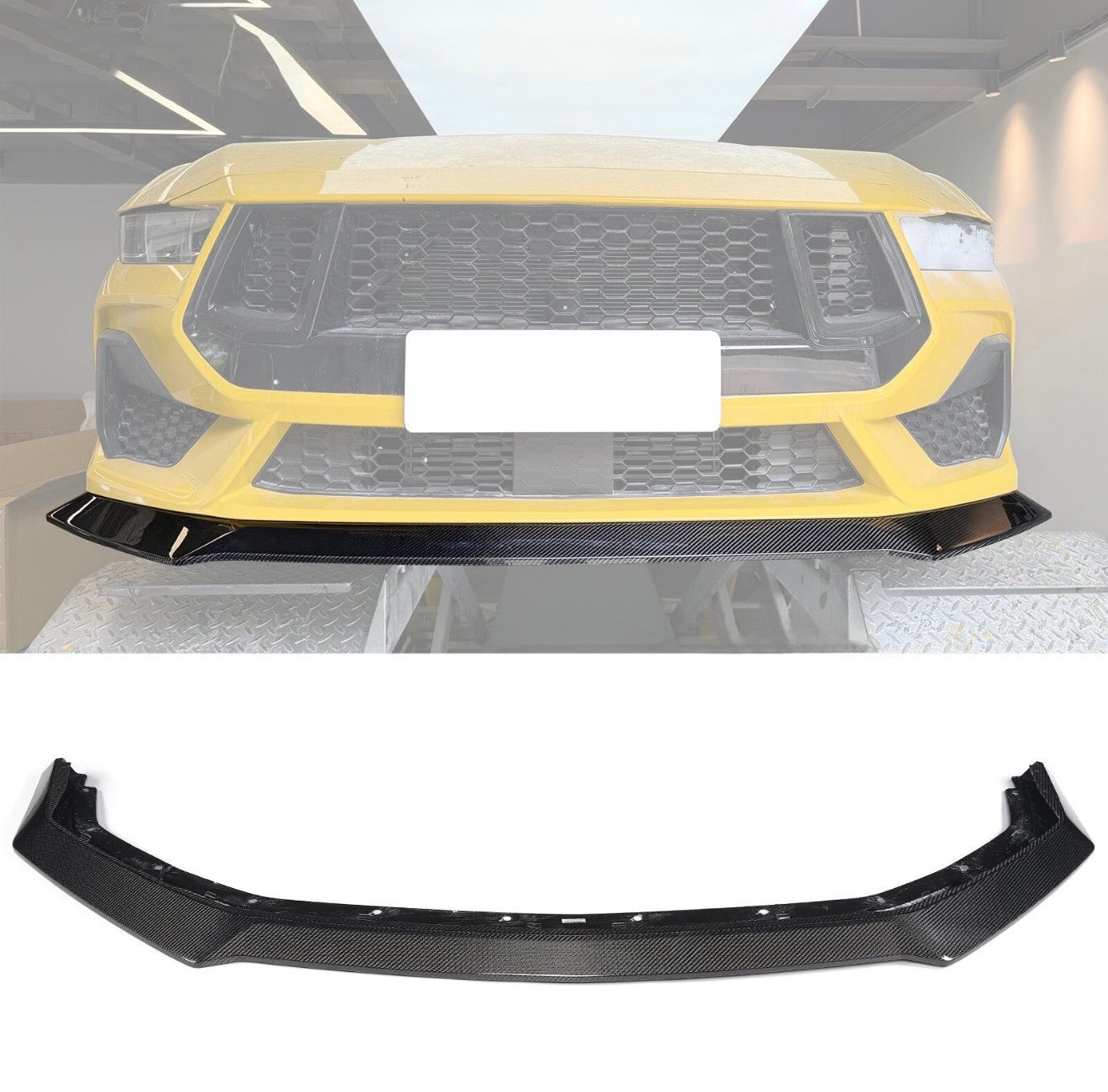AAD CARBON FIBER FRONT BUMPER LIP - FORD MUSTANG ECOBOOST / GT (2024–2025)