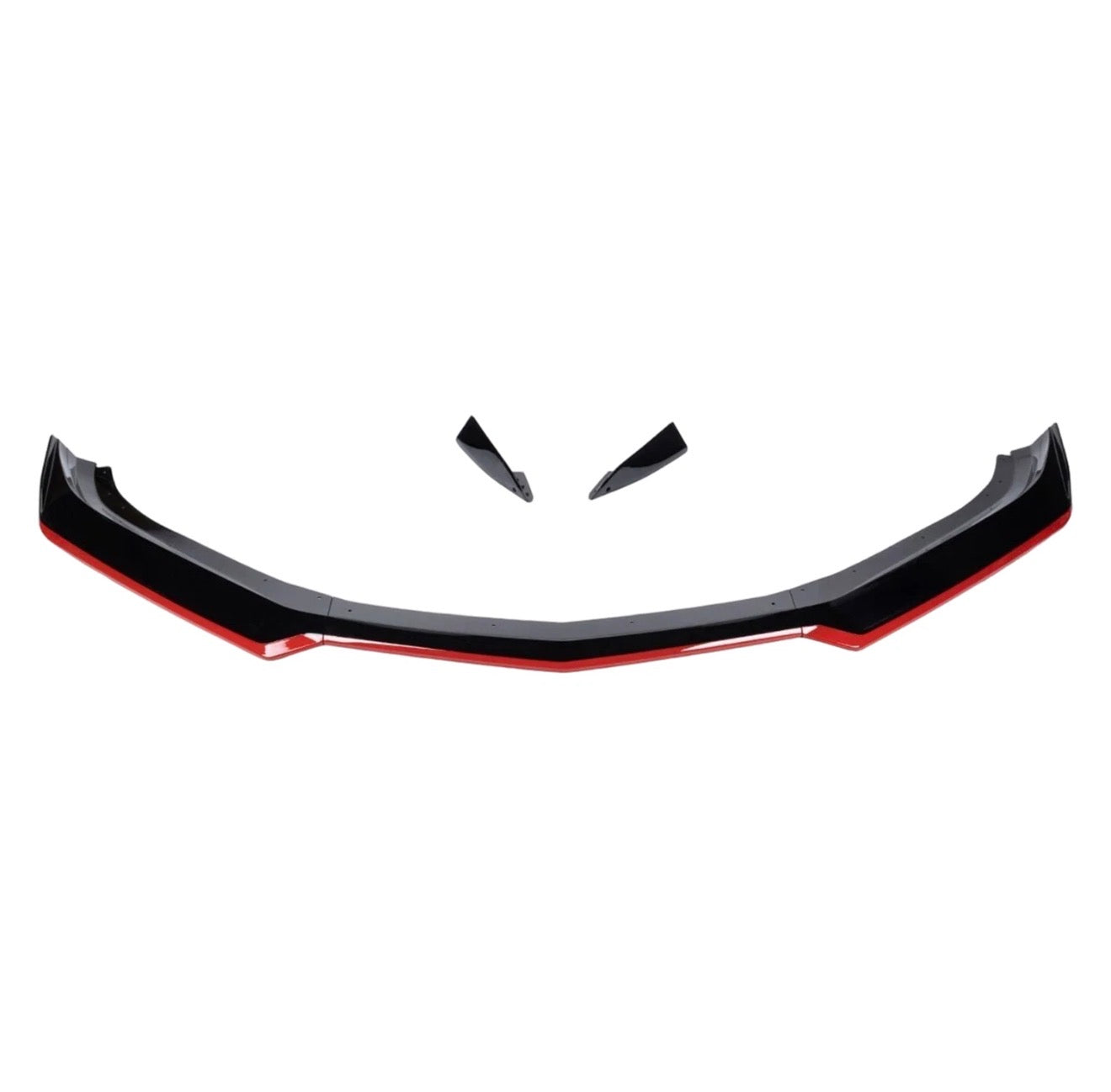 1LE STYLE GLOSS BLACK FRONT BUMPER LIP SPLITTER WITH RED ACCENT LINE - CHEVROLET CAMARO (2016–2024)