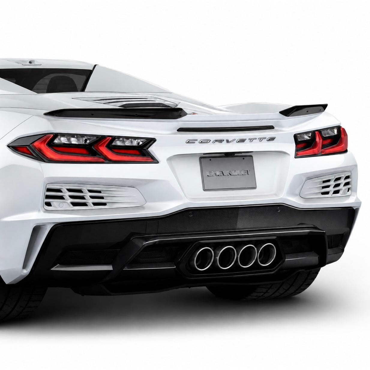 Chevrolet Corvette C8 Z06, E-Ray & ZR1 Carbon Fiber Spoiler Wicker Extensions