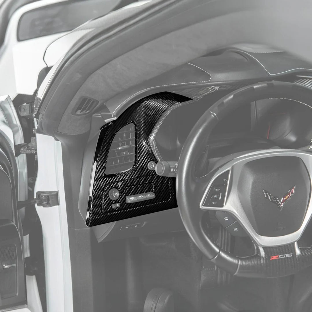 DRY CARBON FIBER DRIVER INSTRUMENT PANEL TRIM COVER - CHEVROLET CORVETTE C7 (2014–2019)