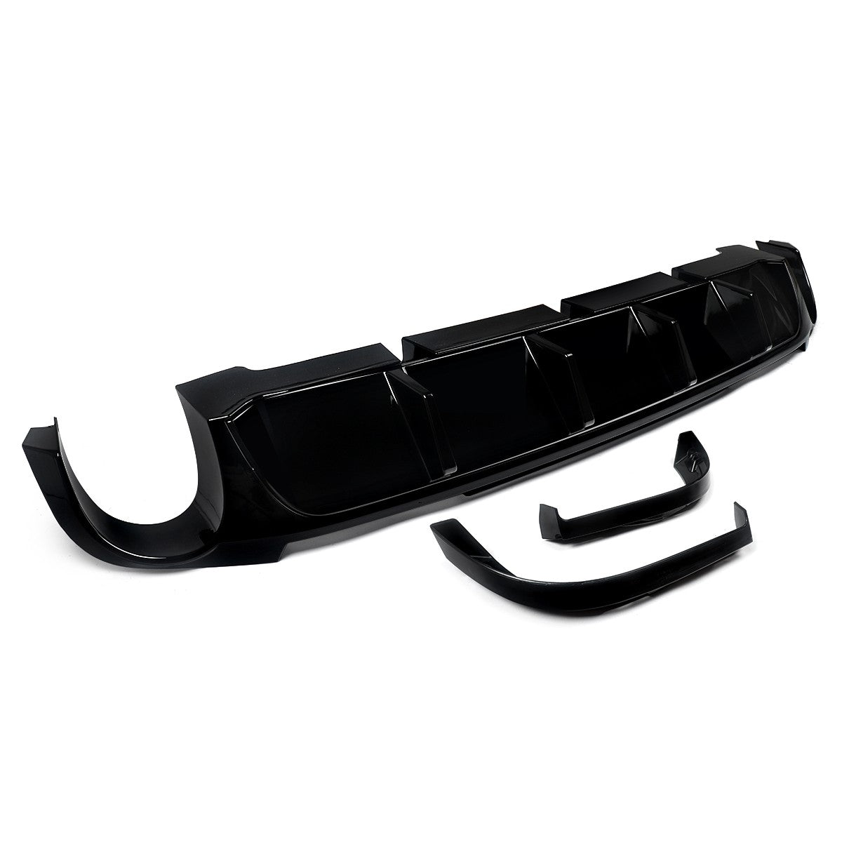GT500 STYLE POLYPROPYLENE REAR DIFFUSER WITH FINS - FORD MUSTANG (2013–2014)