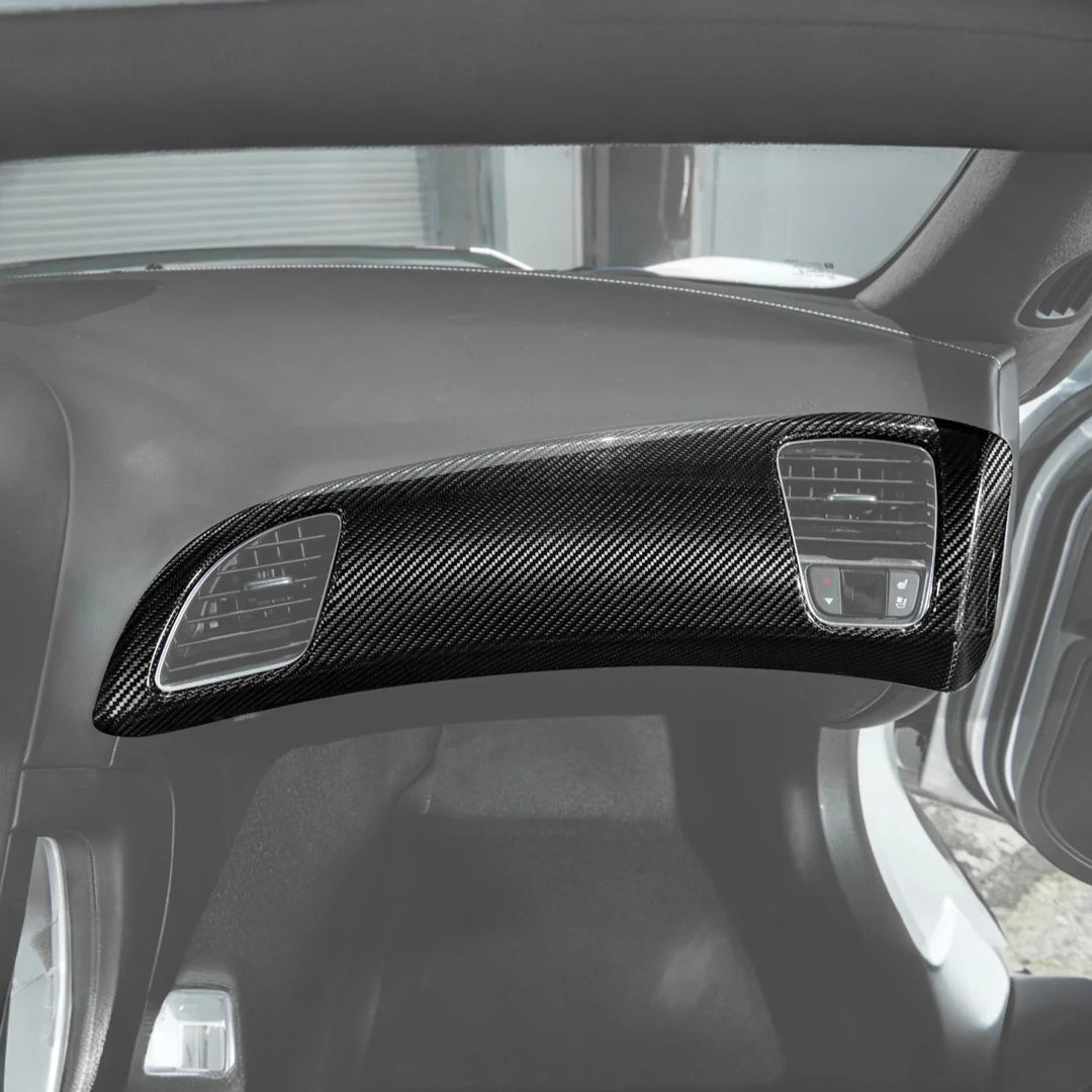 DRY CARBON FIBER PASSENGER-SIDE DASH AIR DUCT VENT PANEL COVER - CHEVROLET CORVETTE C7 (2014–2019)