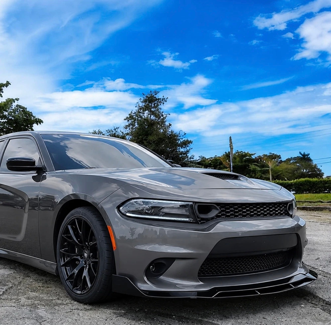 V3 GLOSS BLACK FRONT BUMPER LIP SPLITTER - DODGE CHARGER SRT (2015–2023)