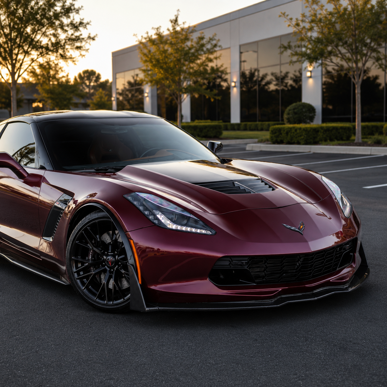 STAGE 3 STYLE FRONT SPLITTER LIP WITH SIDE WINGLETS - CHEVROLET CORVETTE C7 (2014–2019)