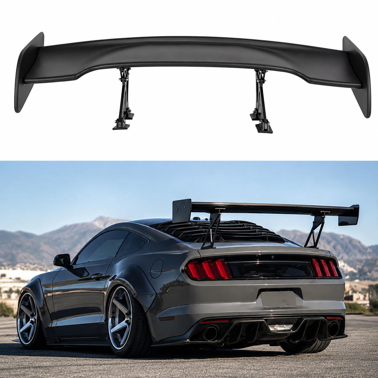 TRACKFORM RACING GLOSS BLACK REAR WING - FORD MUSTANG (2015–2023)