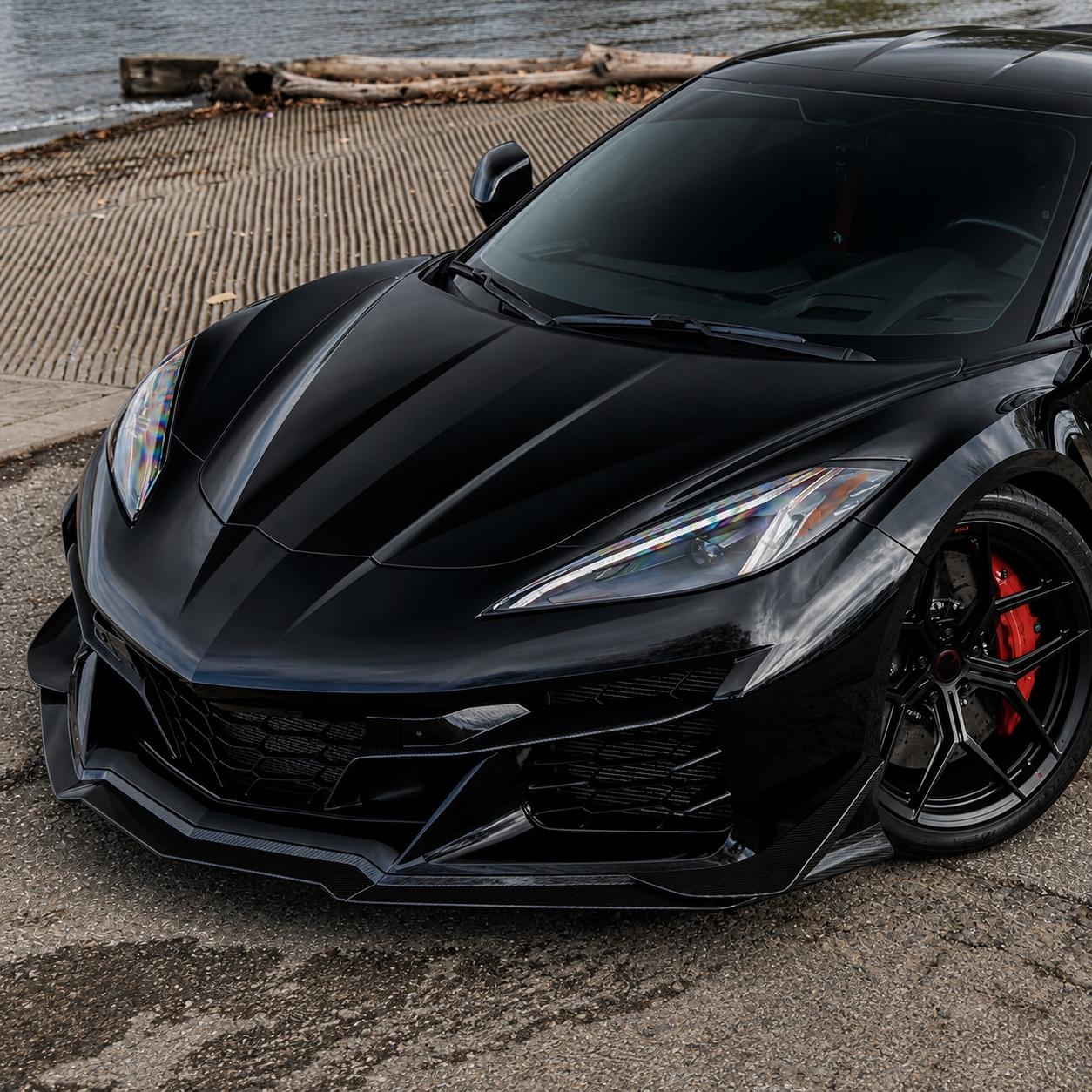 Chevrolet Corvette C8 Z06 Z07 Carbon Fiber Front Bumper Canards (2023+)