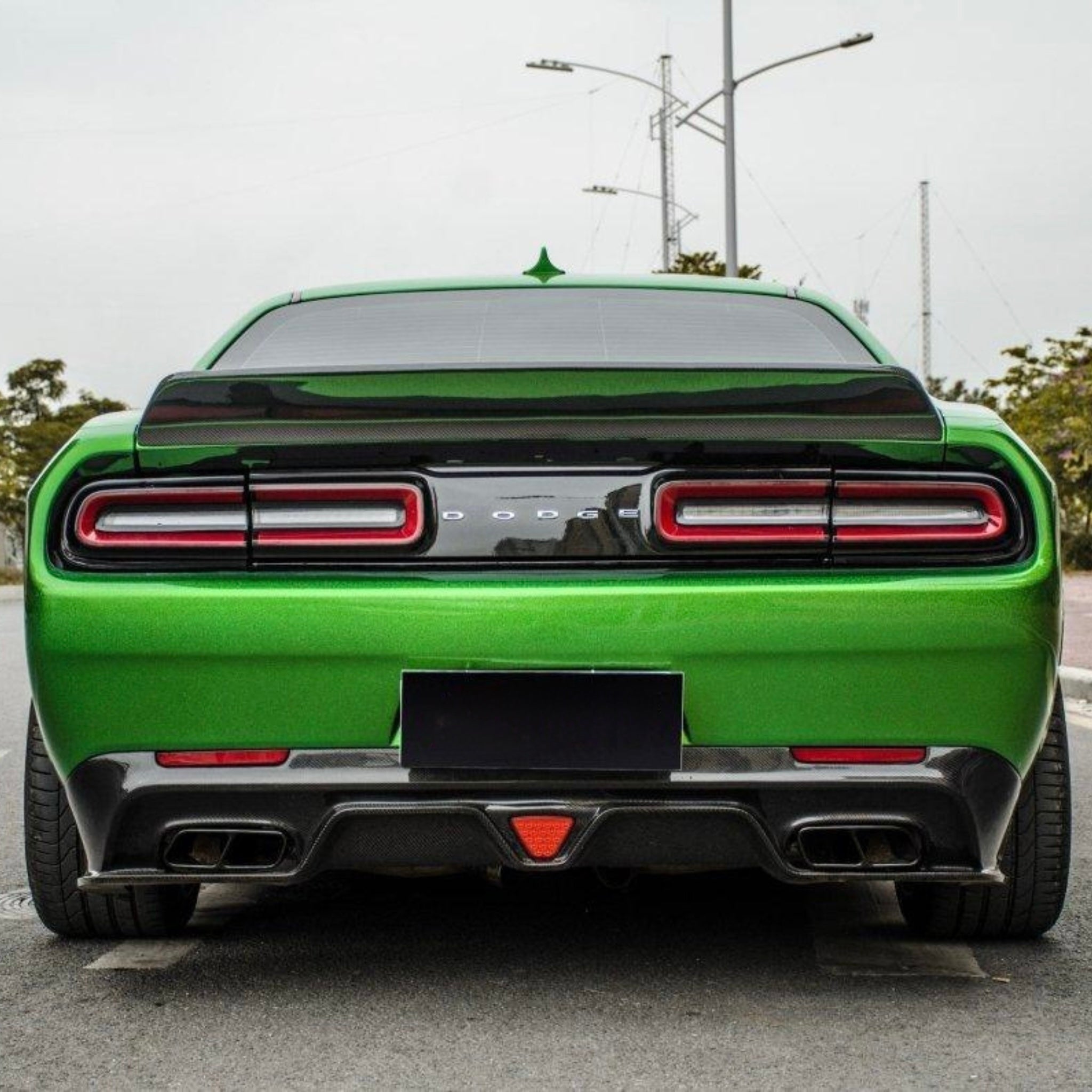 Carbon Fiber One-Piece Rear Wing Spoiler - Dodge Challenger (2015–2023)