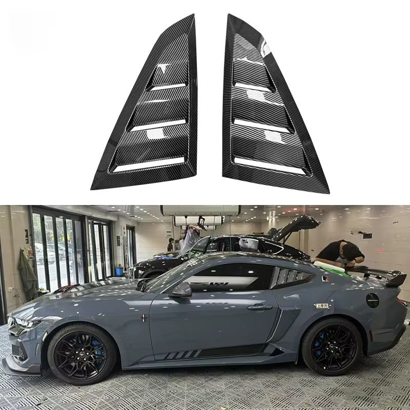 CARBON FIBER SIDE QUARTER WINDOW LOUVER COVERS - FORD MUSTANG S650 (2024+)
