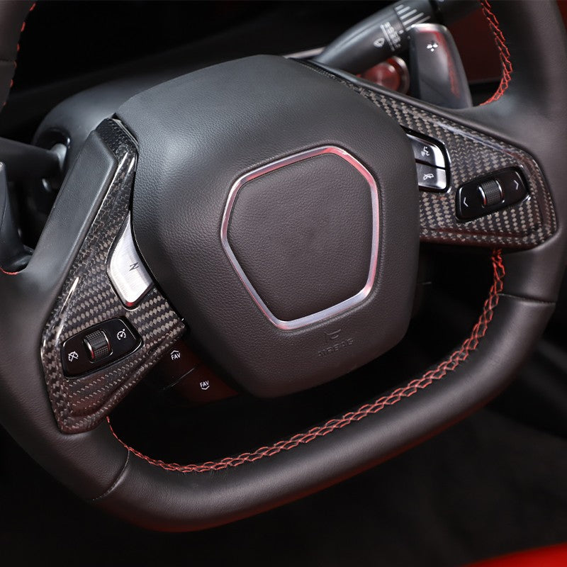 AAD PERFORMANCE CARBON FIBER STEERING WHEEL TRIM OVERLAY - C8 CORVETTE