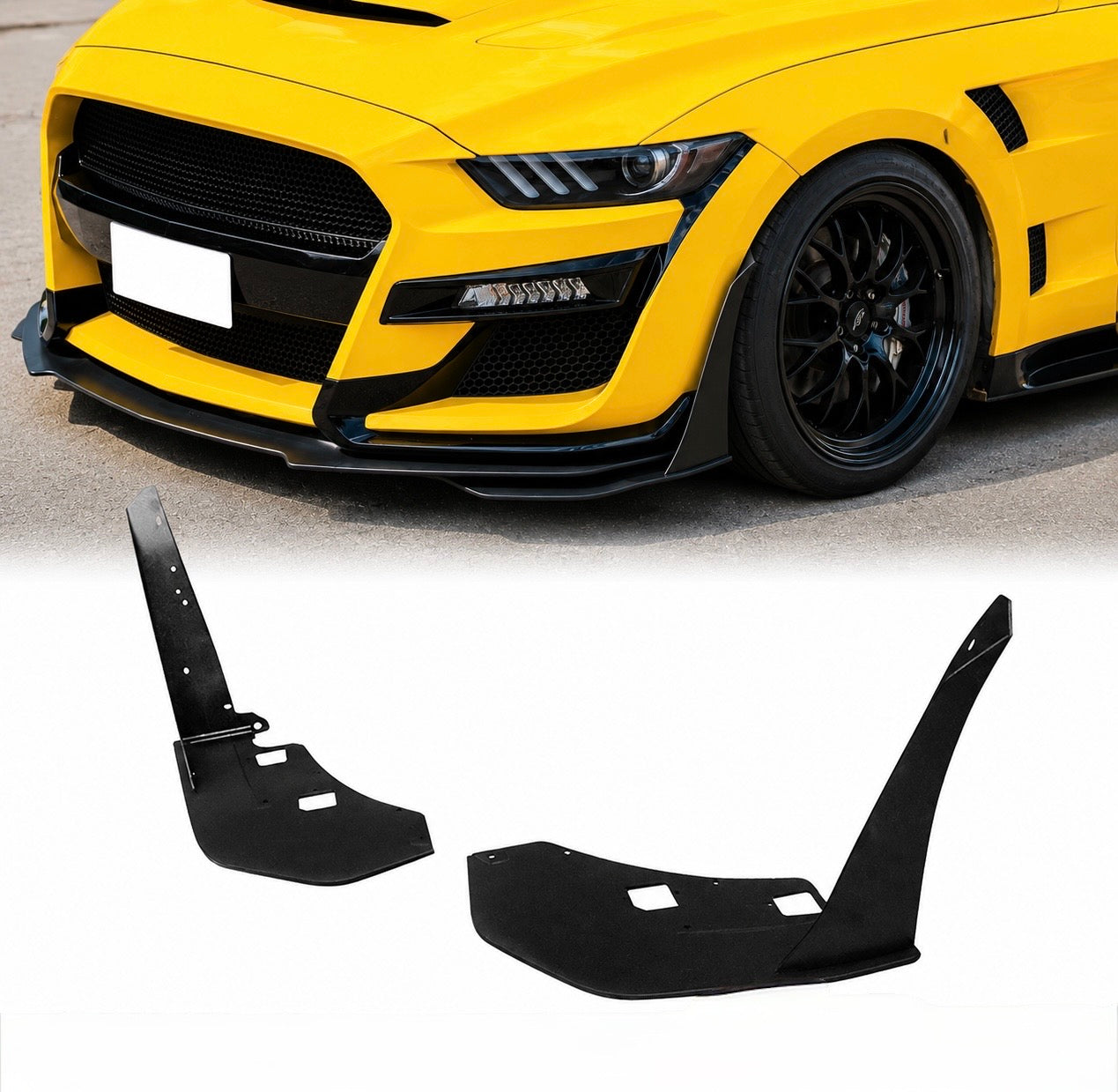 GT500 STYLE FRONT CORNER WINGLETS - FORD MUSTANG (2015–2023)