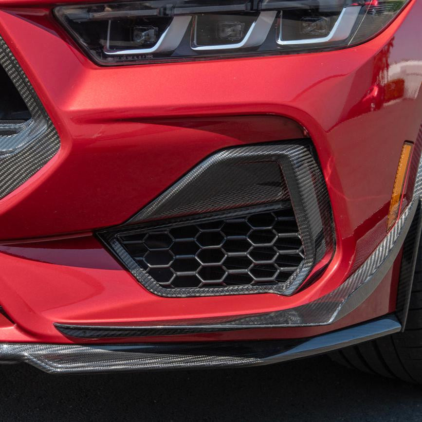 REAL CARBON FIBER LOWER SIDE GRILLE TRIM COVERS - FORD MUSTANG GT (2024+)