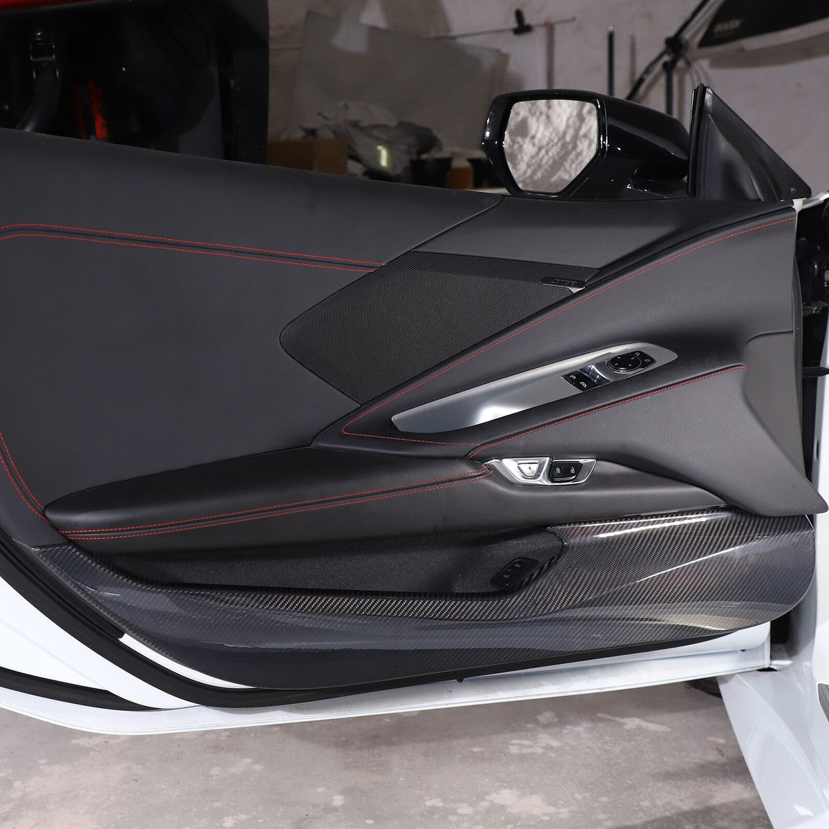 Chevrolet Corvette C8 Carbon Fiber Door Kick Panel Covers