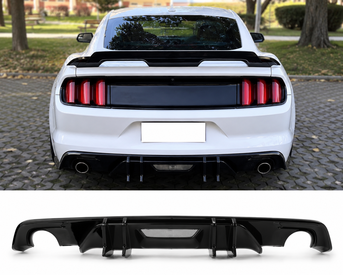 PERFORMANCE STYLE REAR BUMPER DIFFUSER 4PCS - FORD MUSTANG (2015–2017)