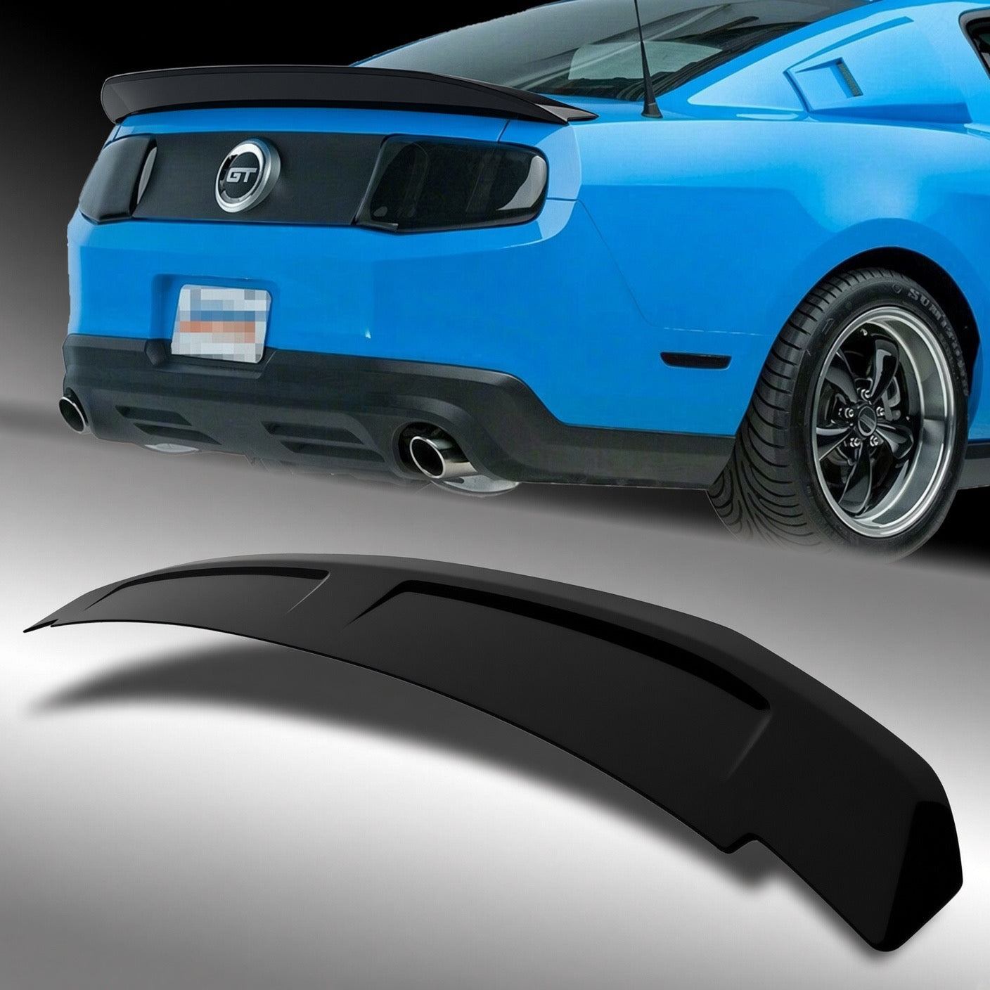 MMD GT500 STYLE SATIN BLACK REAR SPOILER - FORD MUSTANG (2010–2014)