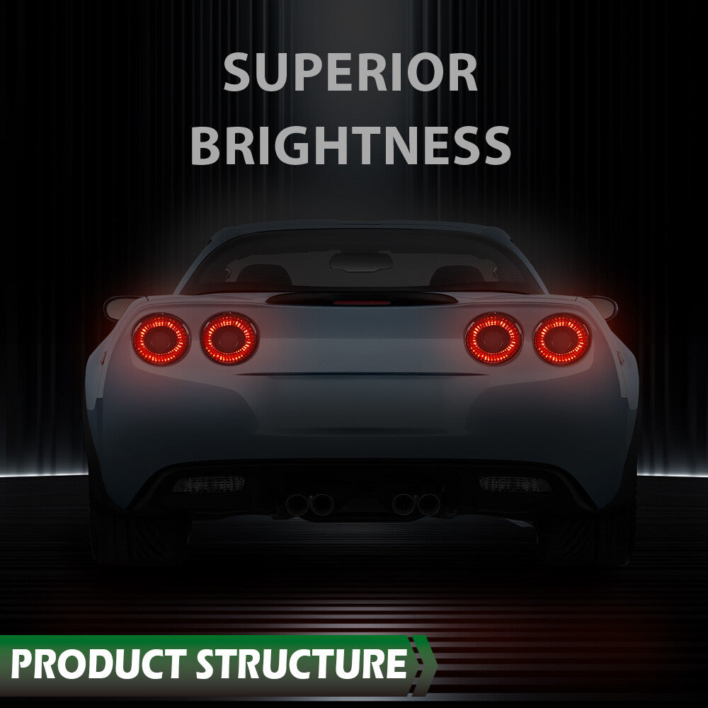 BRIGHT LED TAIL LIGHTS - CORVETTE C6 COUPE (2005–2013)
