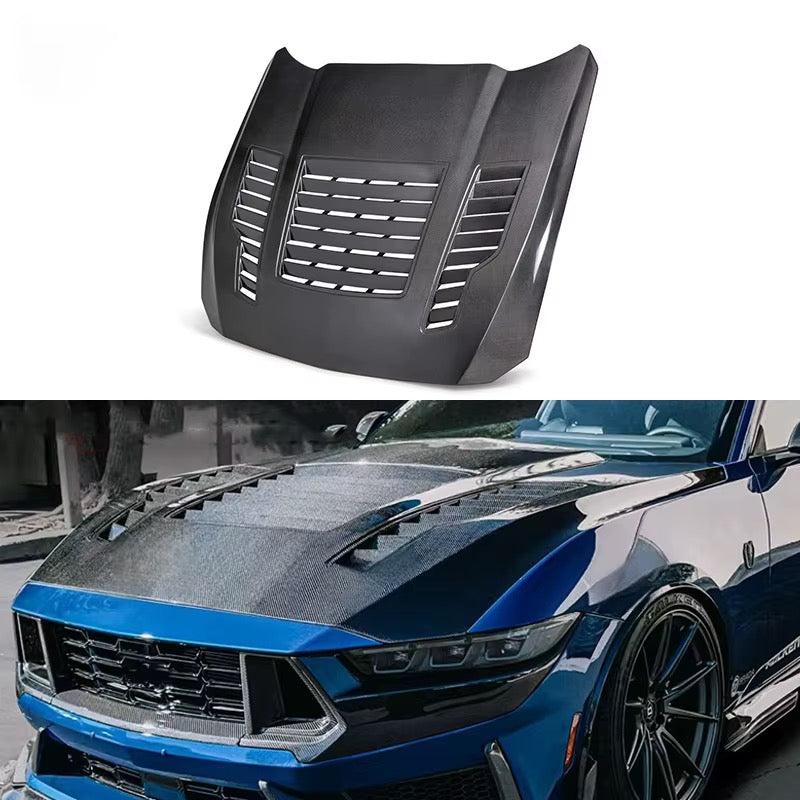 GT4 STYLE CARBON FIBER HOOD - FORD MUSTANG S650 (2024–2026)