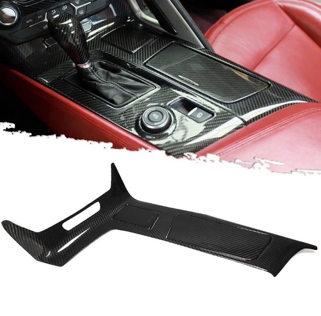 Carbon Fiber Center Consoles Panel Trim For Chevrolet Corvette C7 ZR1 Z06 14-19