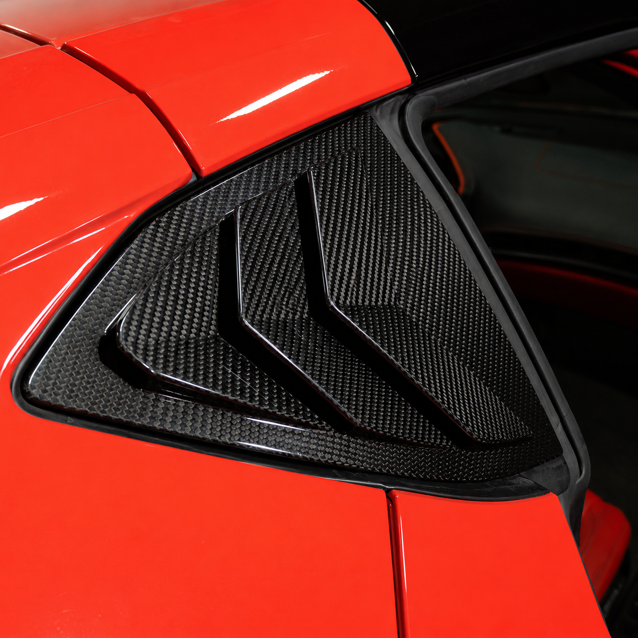 2020–2026 Chevrolet Corvette C8 Carbon Fiber Side Window Louvers