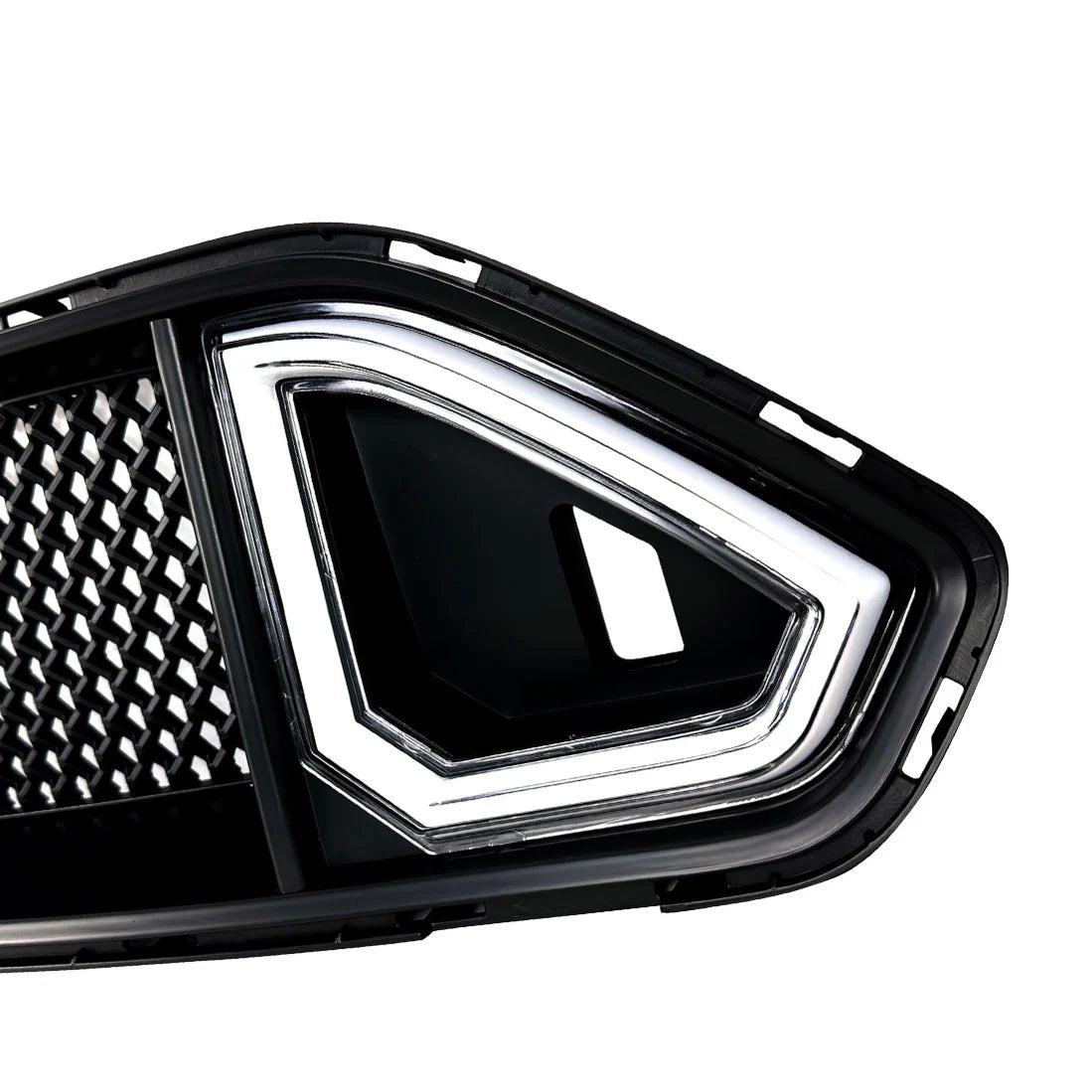 FRONT MESH UPPER GRILLE W/ LED DRL & TURN SIGNAL LIGHT - FORD MUSTANG (2018–2021)