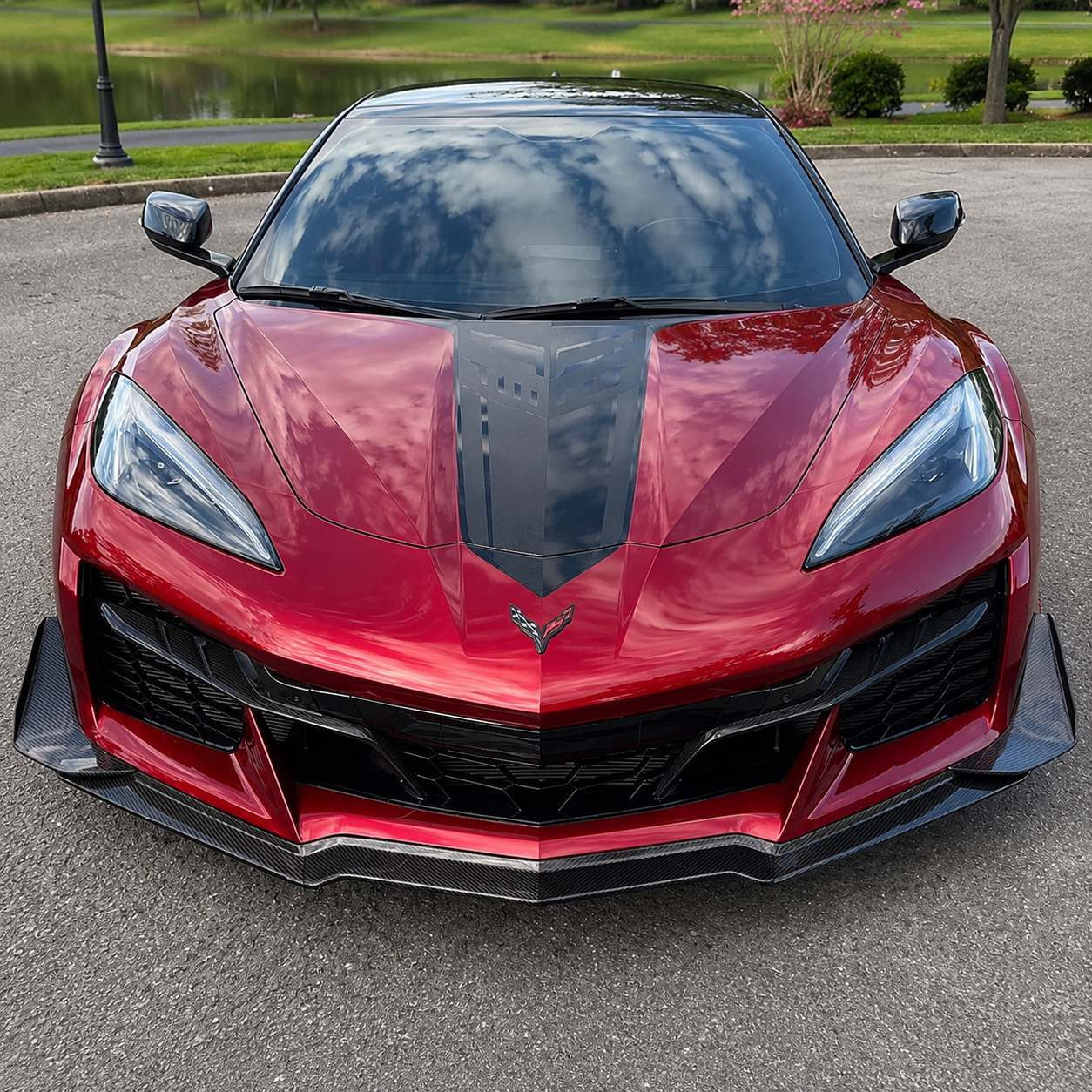 Chevrolet Corvette C8 Z06/E-Ray Front Gloss Black Vent Fins
