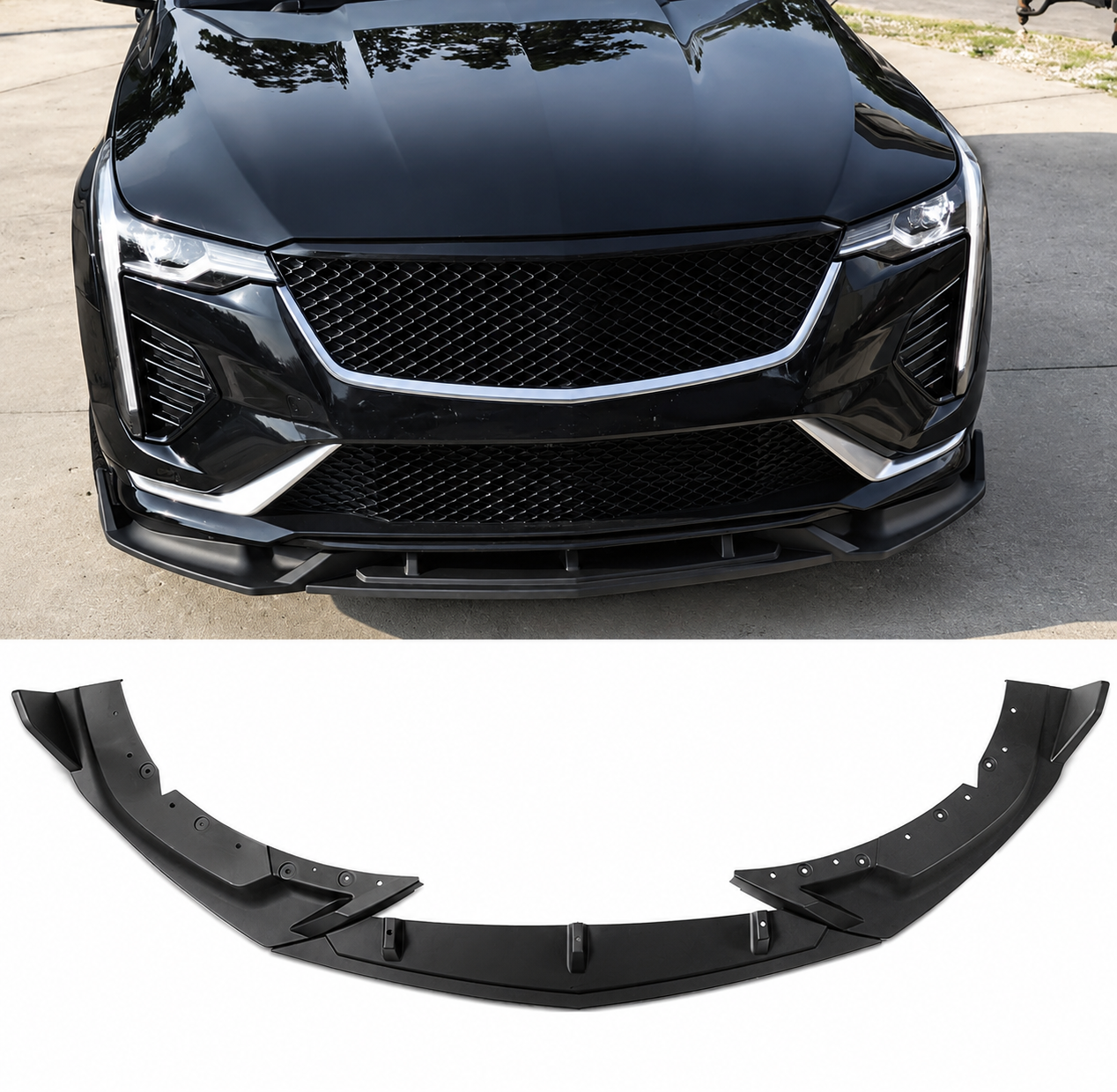 AAD PERFORMANCE FRONT SPLITTER GLOSS BLACK - CADILLAC CT4-V (2022–2023)