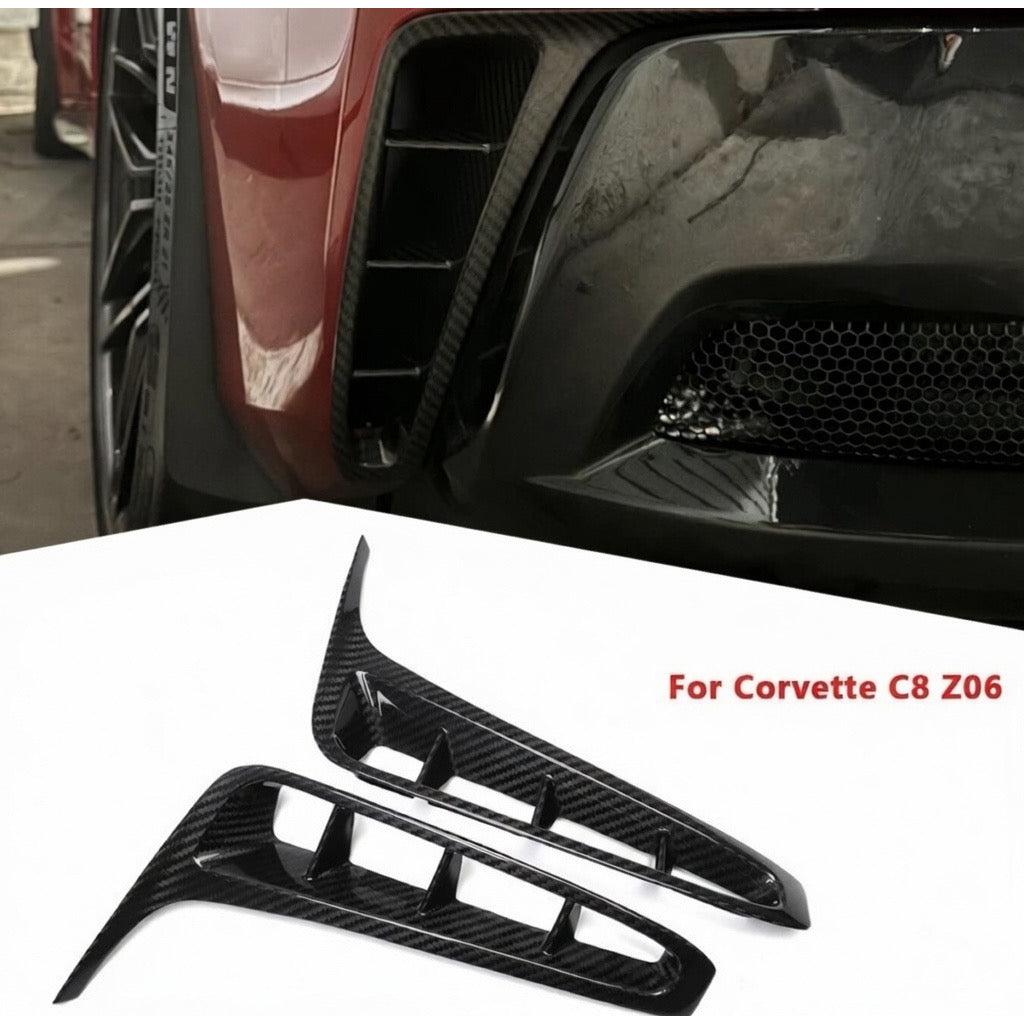 2023–2025 Chevrolet Corvette C8 Z06 / E-Ray Carbon Fiber Rear Bumper Side Vent Covers