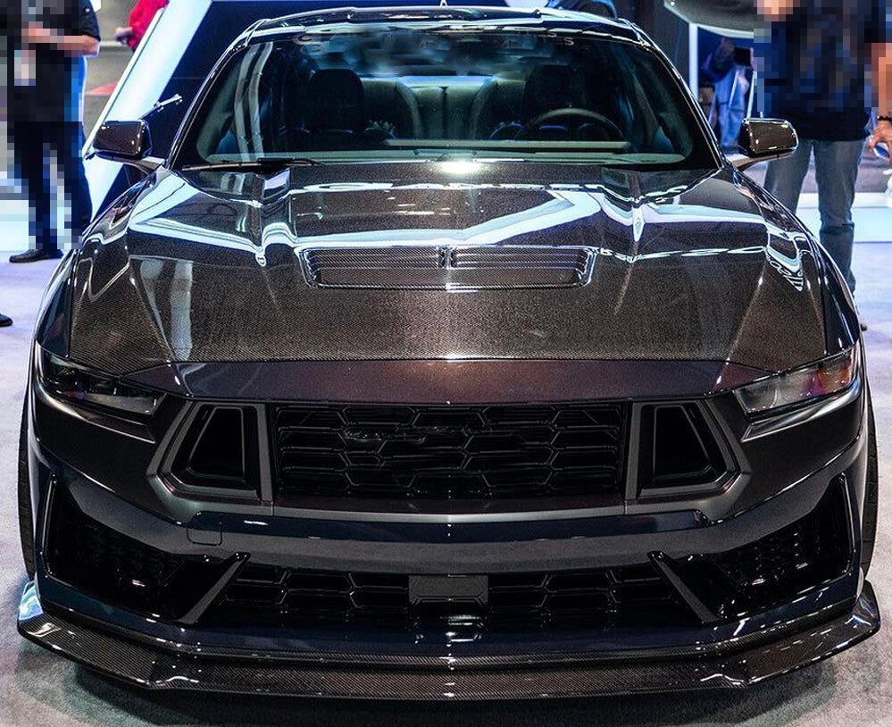 REAL CARBON FIBER FRONT LIP SPLITTER EXTENSION - FORD MUSTANG S650 GT / ECOBOOST (2024+)