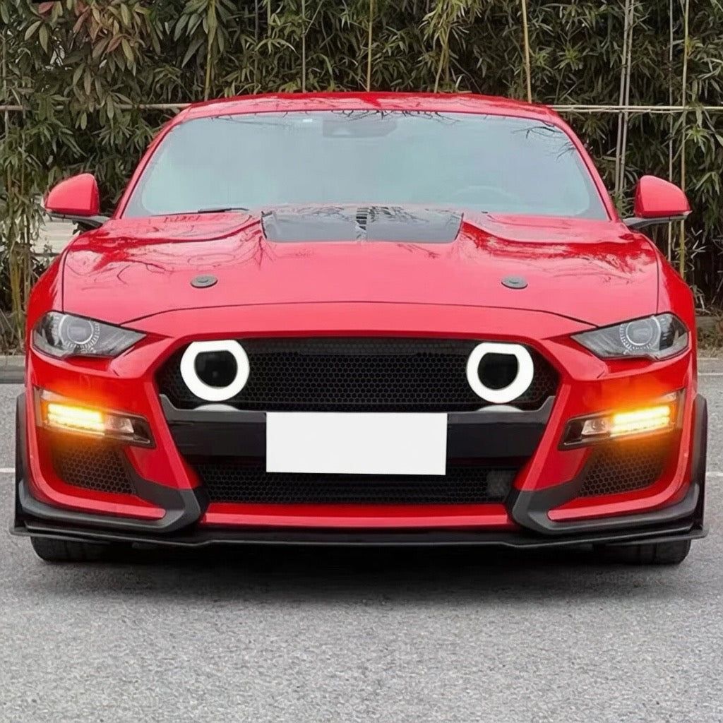 GT500 STYLE FRONT BUMPER CONVERSION KIT WITH LED GRILLE - FORD MUSTANG (2018–2023)