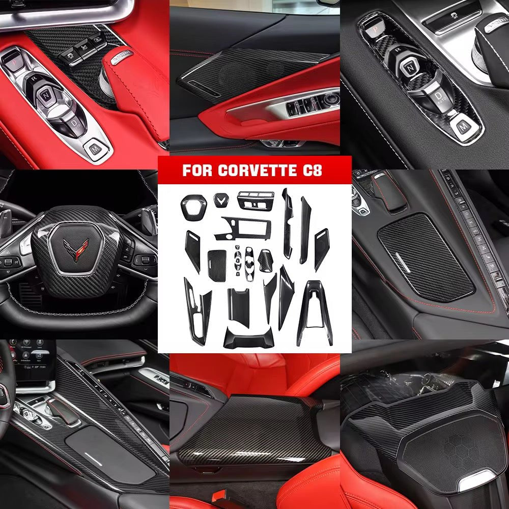 Chevrolet Corvette C8 17-Piece Carbon Fiber Interior Trim Set