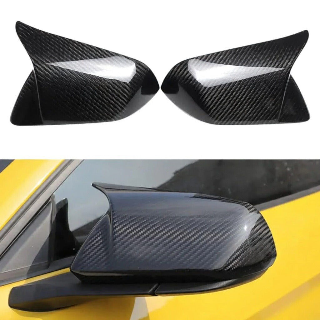 CARBON FIBER SIDE MIRROR COVERS W/ TURN SIGNAL - FORD MUSTANG (2015–2023)