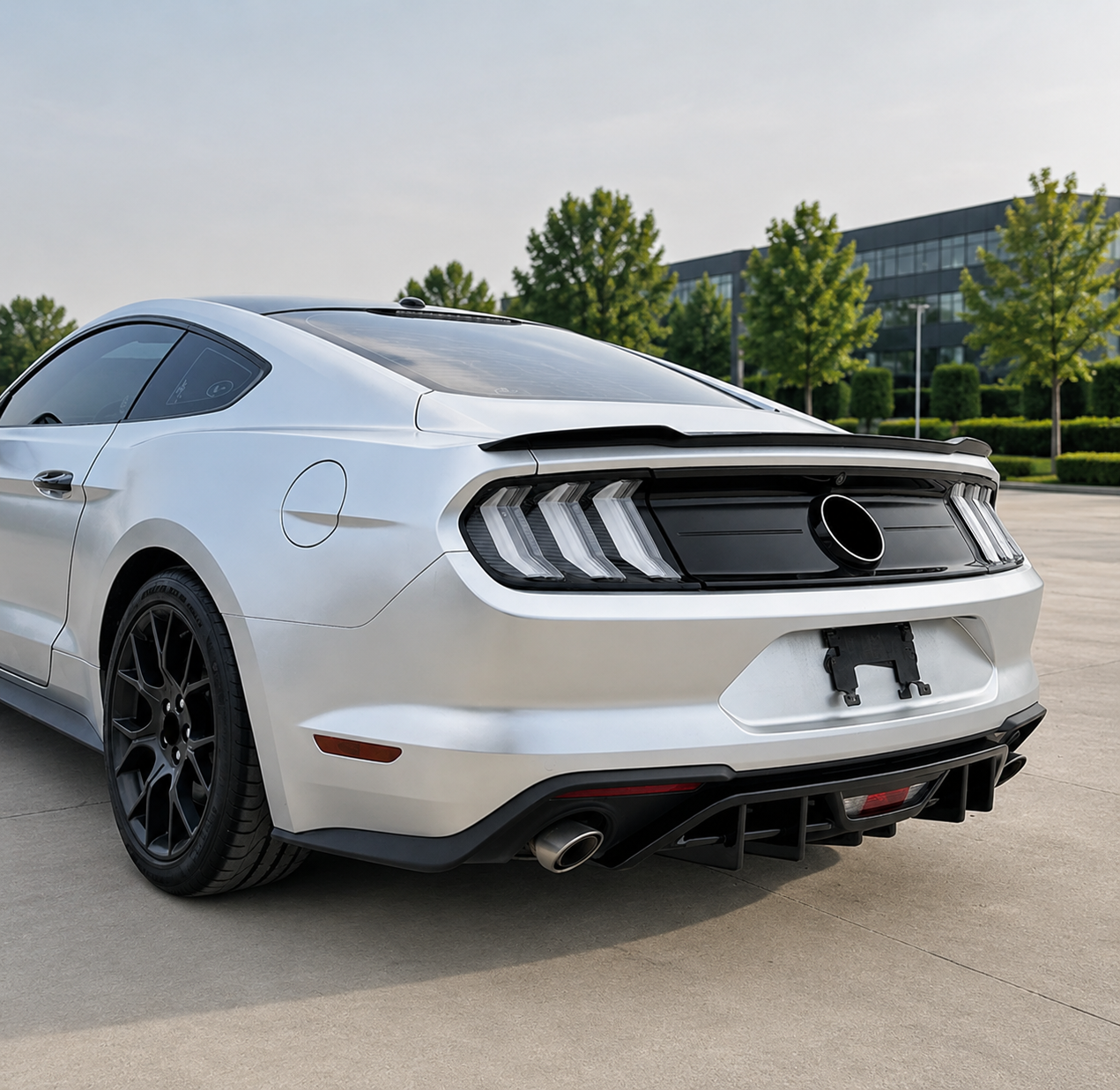 SPEEDFORM GLOSS BLACK REAR BUMPER DIFFUSER - FORD MUSTANG ECOBOOST (2017–2023)