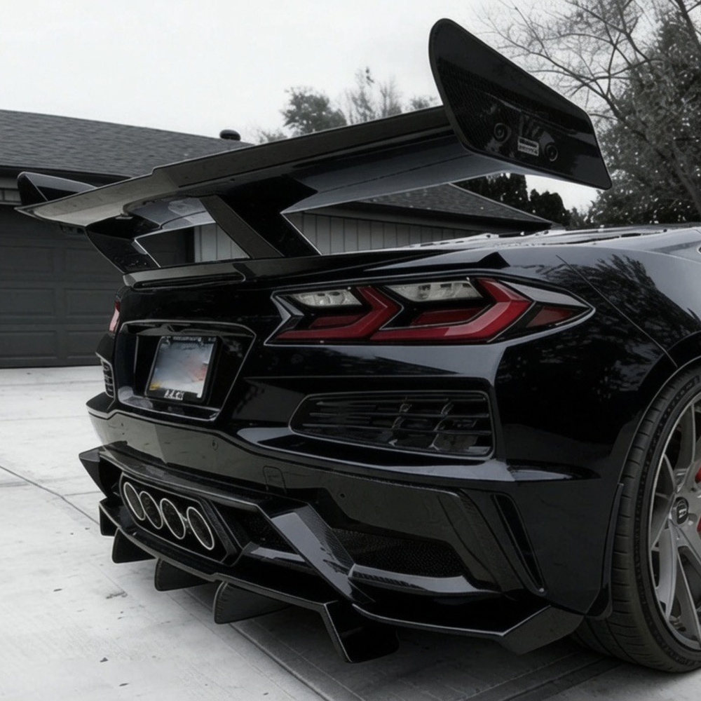 Chevrolet Corvette C8 Z06 Gloss Black Rear Diffuser Add On