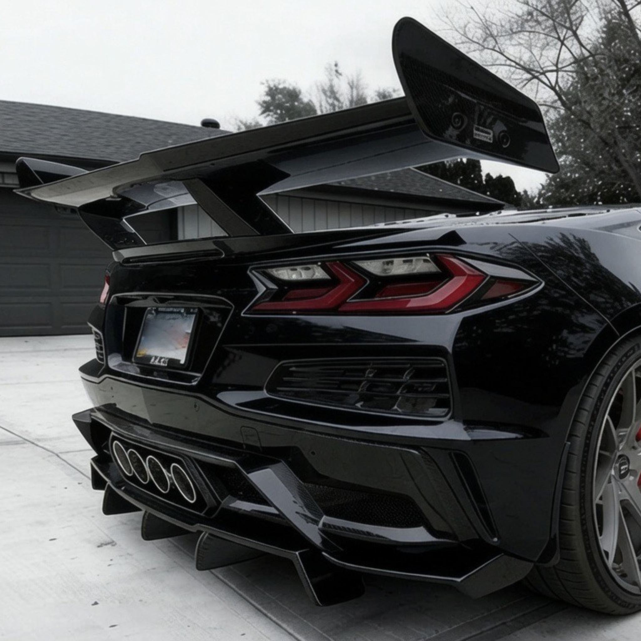 Chevrolet Corvette C8 Z06 Gloss Black Rear Diffuser Add On